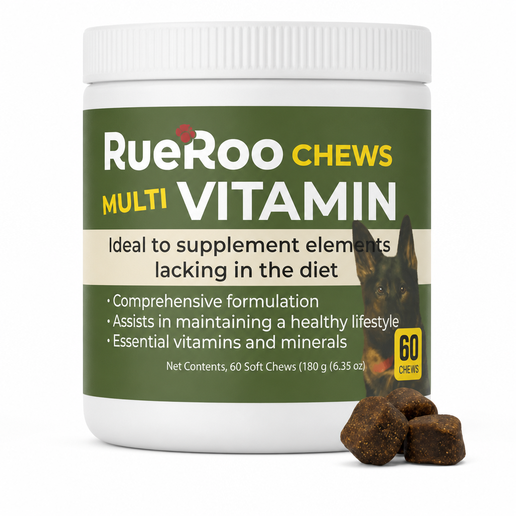 RueRoo Dog Multivitamin Chews, 60 count daily multivitamin supplement