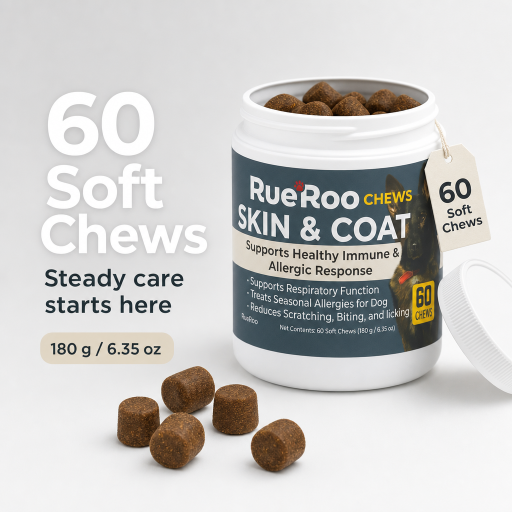 60 soft chews, steady skin and coat care, about 30 days