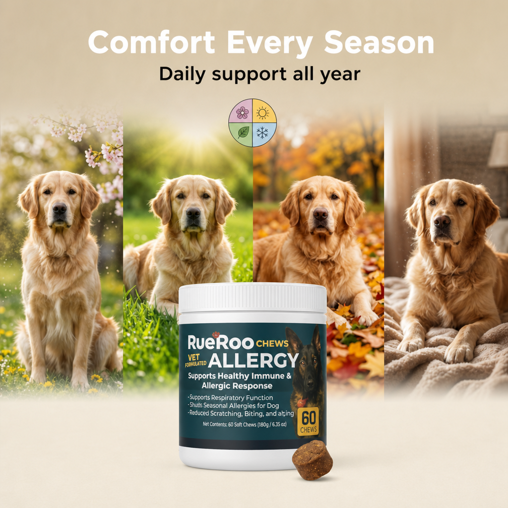 Seasonal allergy support for dogs all year, comfort every season