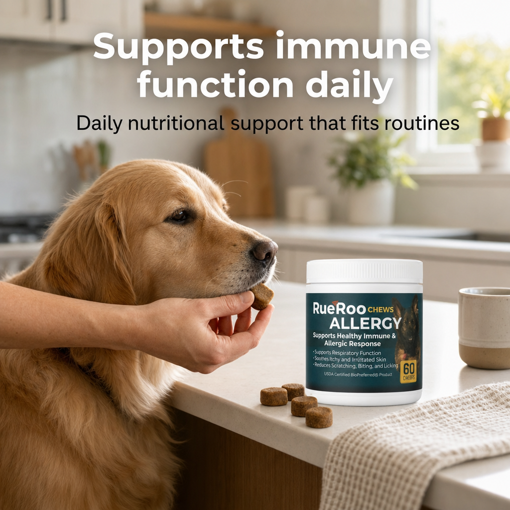 Daily immune support allergy chews, easy to give to dogs