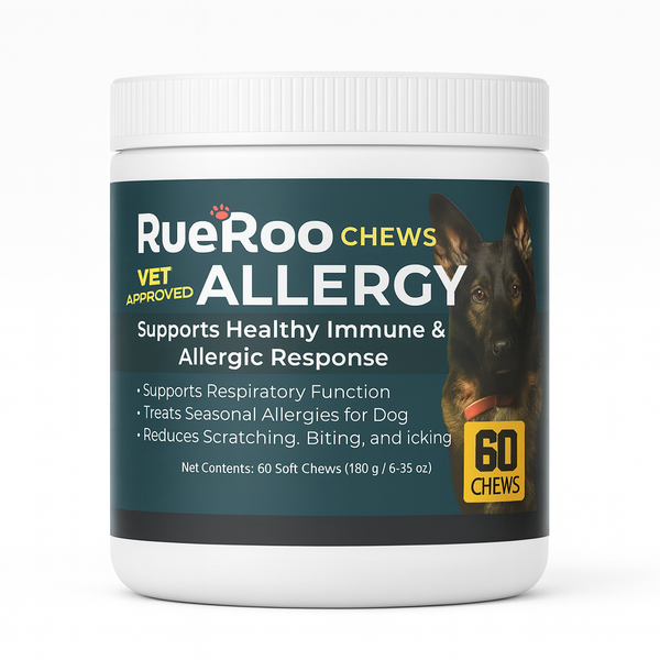 RueRoo Dog Allergy Support Chews – 60 Soft Chews for Dogs – Immune & Seasonal Allergy Support – Easy-to-Give Daily Supplement